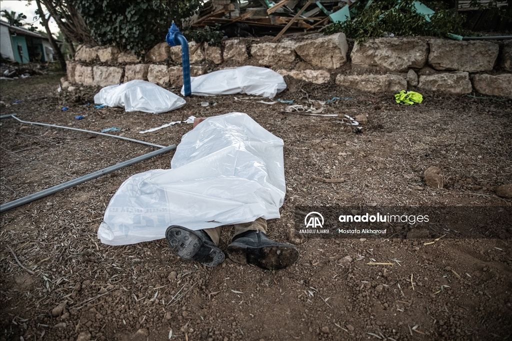 Filistinli grupların sızma operasyonu gerçekleştirdiği Yahudi yerleşim biriminde çatışmaların izleri