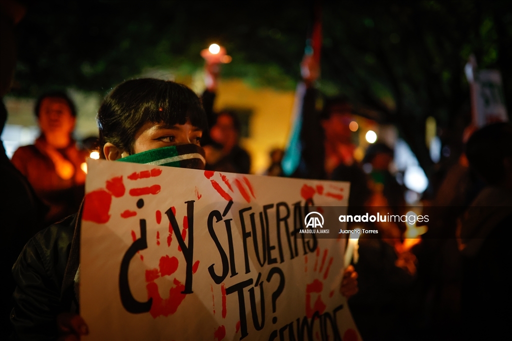 İsrail'in Gazze'deki hastaneye saldırısı Bogota'da protesto edildi 