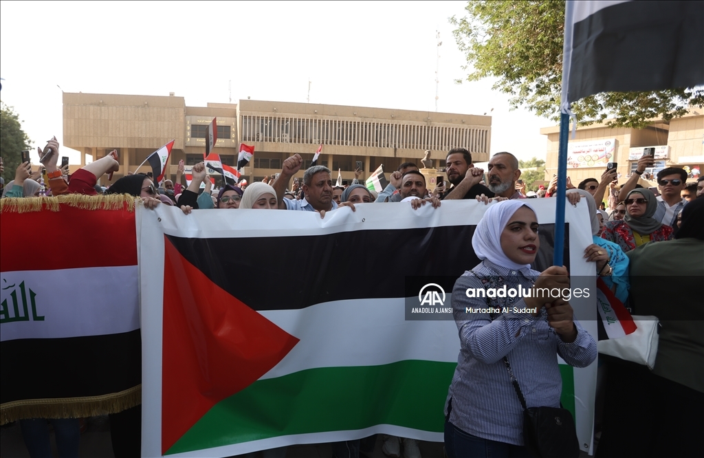 İsrail'in Gazze'deki hastane saldırısı Irak'ta protesto edildi