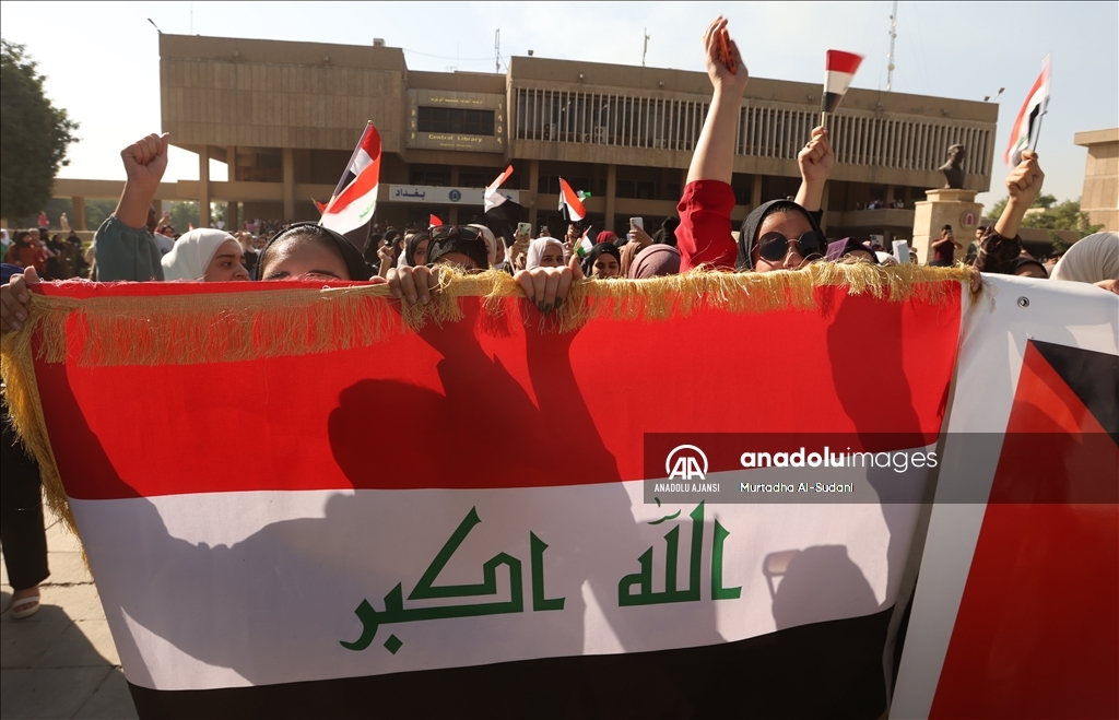 İsrail'in Gazze'deki hastane saldırısı Irak'ta protesto edildi