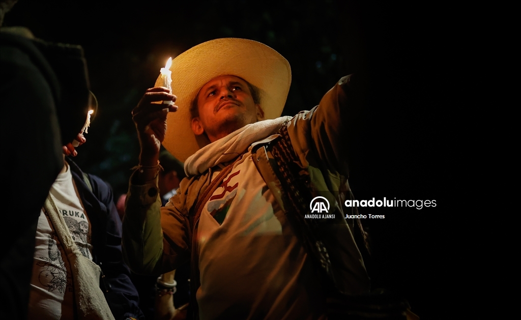 İsrail'in Gazze'deki hastaneye saldırısı Bogota'da protesto edildi 