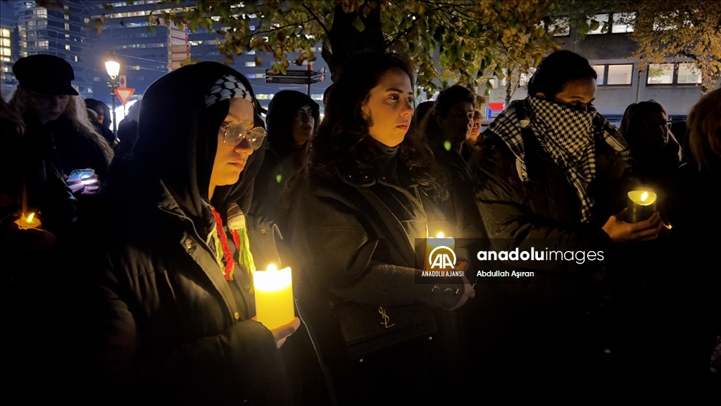 Hollanda'da anneler, Gazze'de öldürülen çocuklar için yürüdü