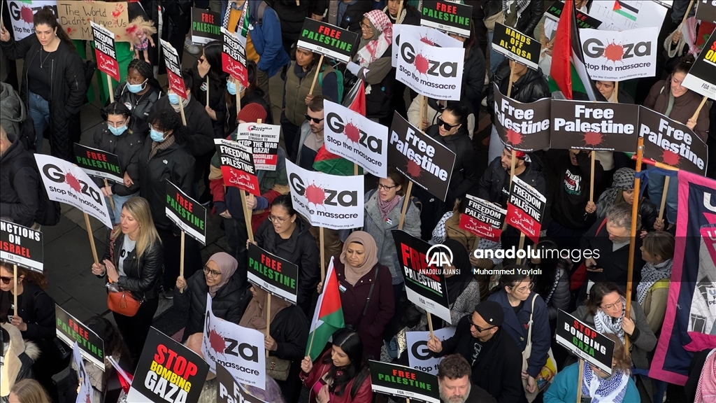 Londra'da Filistin'e destek gösterisi düzenlendi