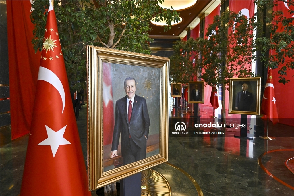 Cumhurbaşkanlığı Külliyesi'nde 29 Ekim Cumhuriyet Bayramı tebrik töreni