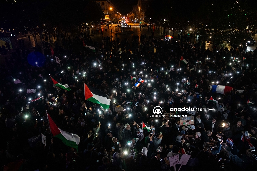 В Париже прошла акция солидарности с Палестиной