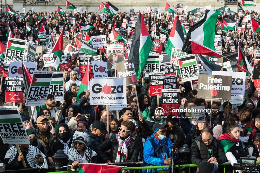 В Лондоне прошла акция в поддержку жителей Палестины