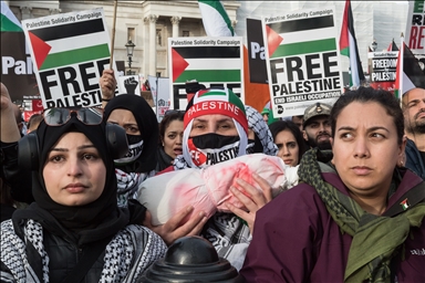 В Лондоне прошла акция в поддержку жителей Палестины