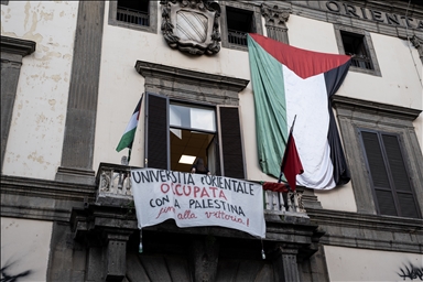 En images : Manifestations à l'Université de Naples « L'Orientale » en soutien aux Palestiniens  