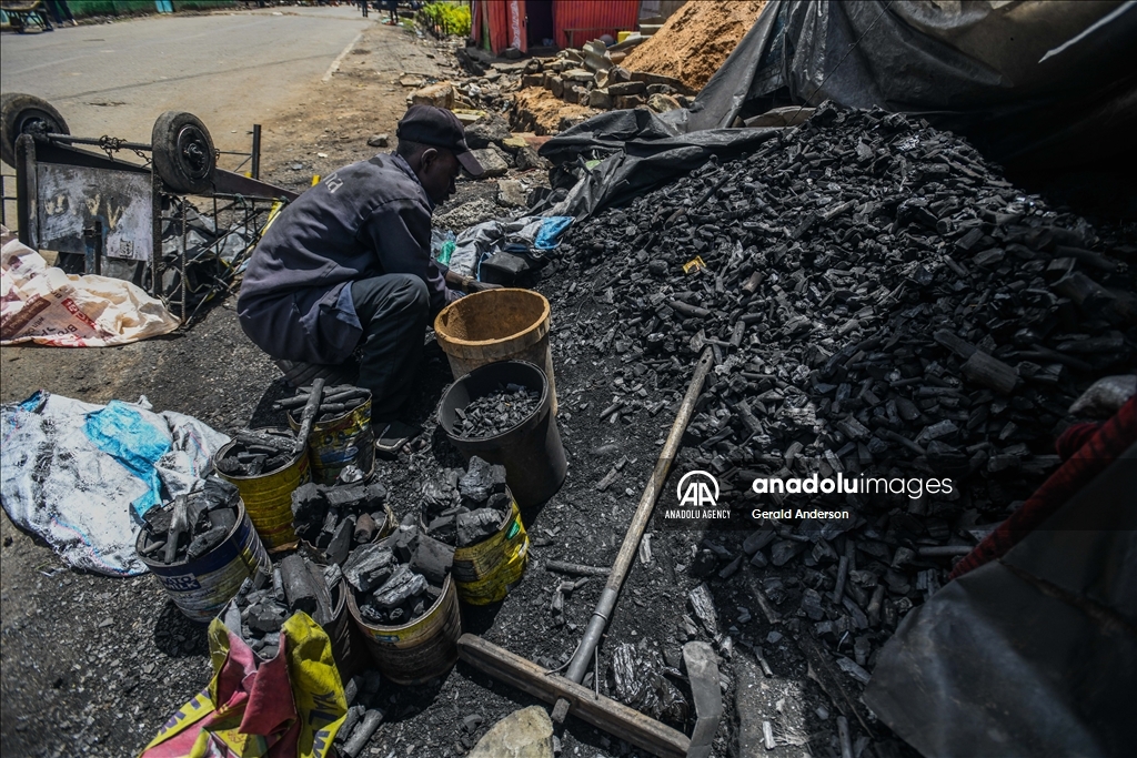 Жители трущоб в Кении добывают уголь примитивными методами