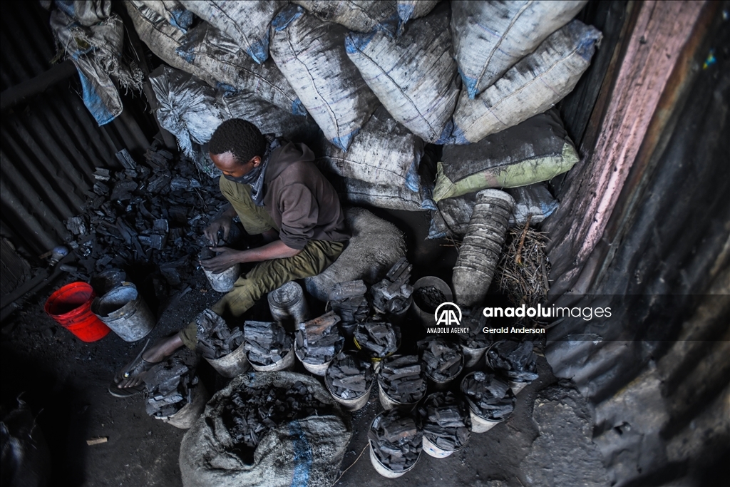 Жители трущоб в Кении добывают уголь примитивными методами