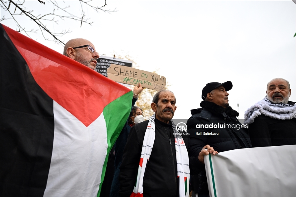 Almanya’nın başkenti Berlin’de Filistin’e destek gösterisi düzenledi