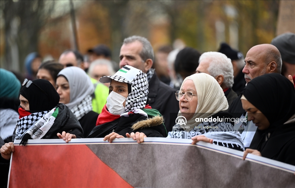 Almanya’nın başkenti Berlin’de Filistin’e destek gösterisi düzenledi