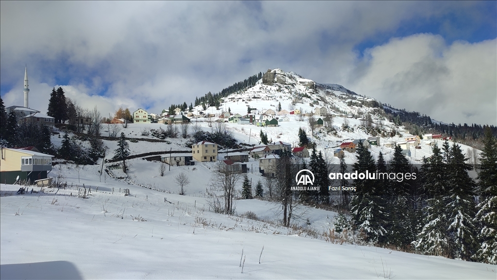 Karadeniz'in yüksek kesimlerine kar yağdı