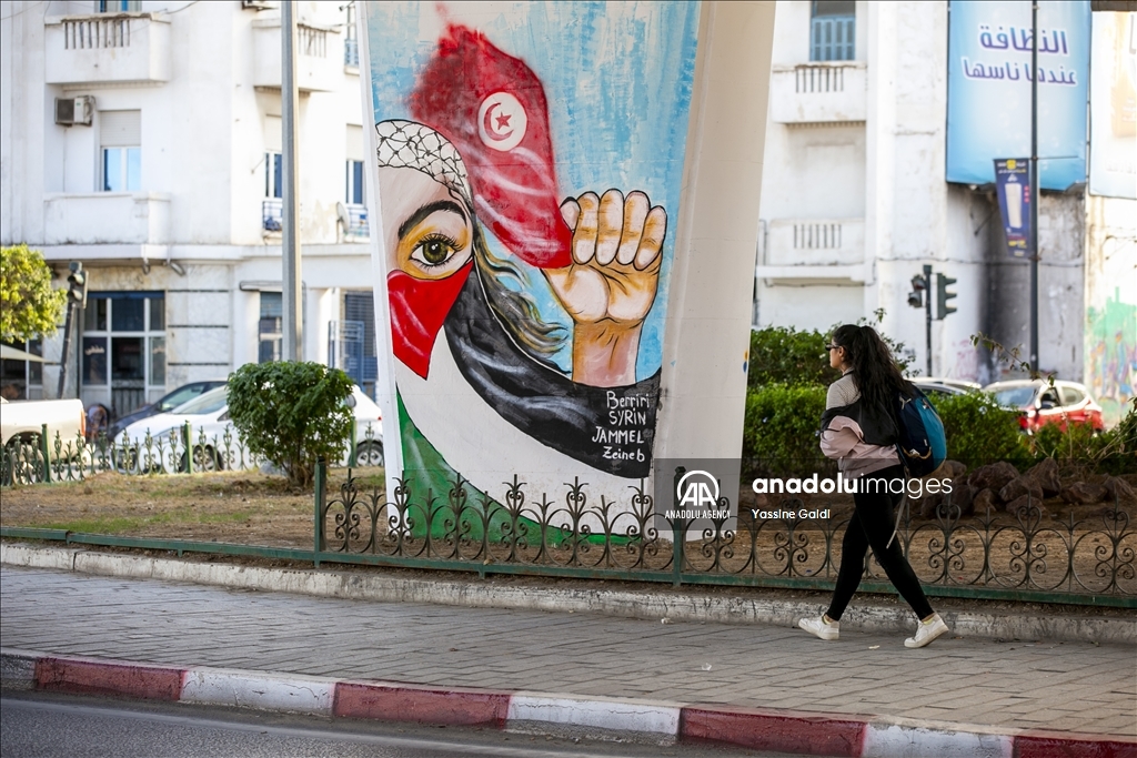 تونس.. جدارية "الزهروني" تخلد بطولات المقاومة الفلسطينية