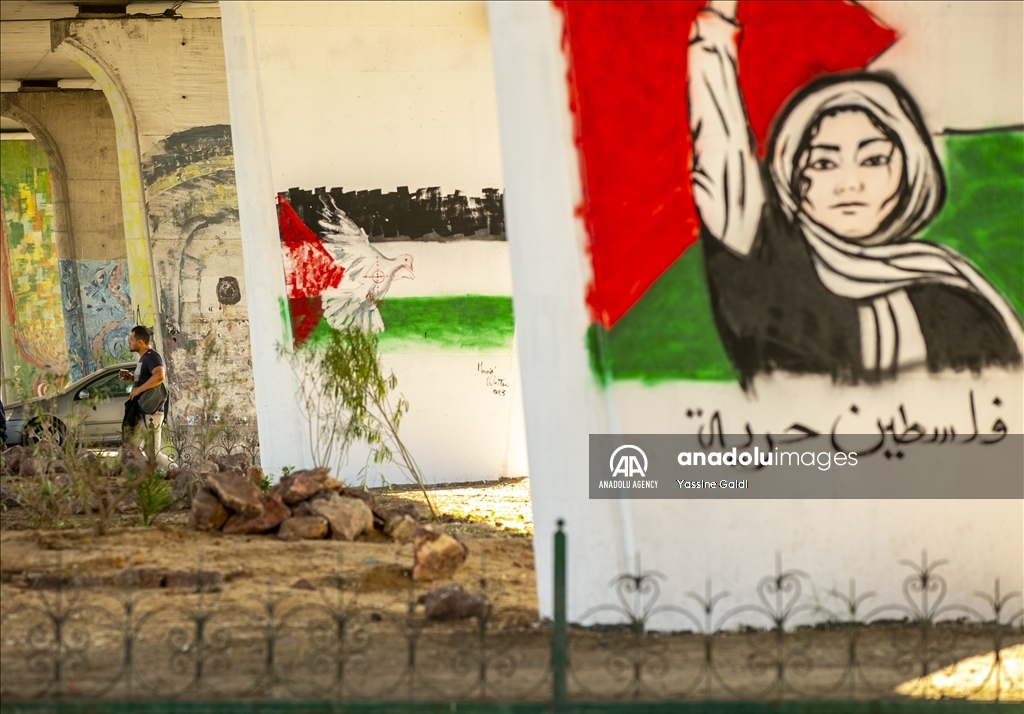 تونس.. جدارية "الزهروني" تخلد بطولات المقاومة الفلسطينية
