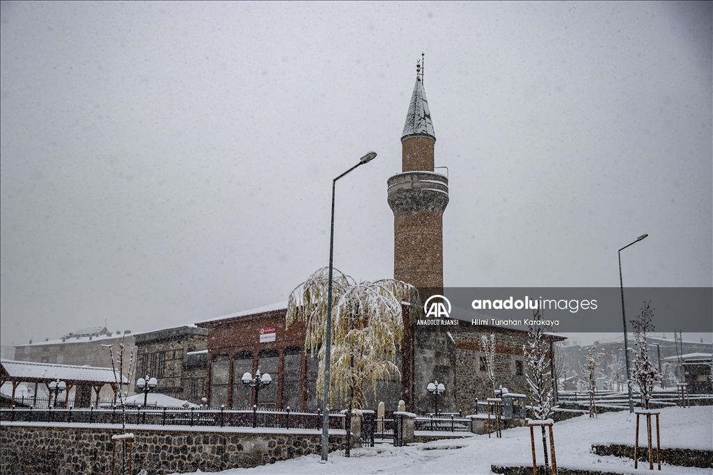 Erzurum'da kar ve soğuk hava etkili oluyor