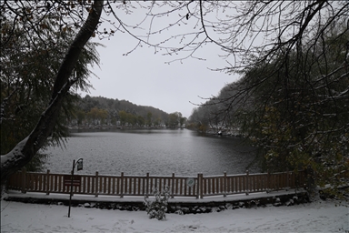 Природный парк Карагёль в Анкаре покрылся снегом