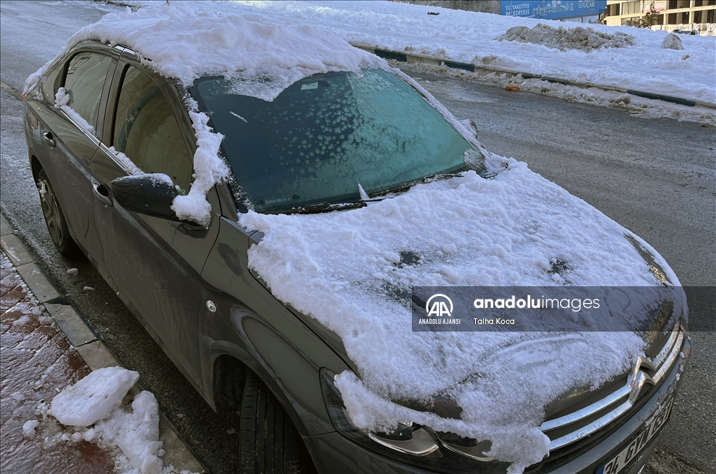Erzurum'da soğuk hava etkisini sürdürüyor