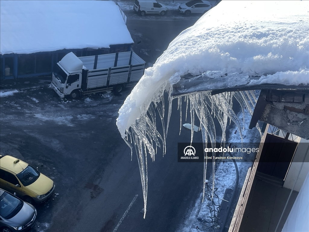 Erzurum'da soğuk hava etkisini sürdürüyor
