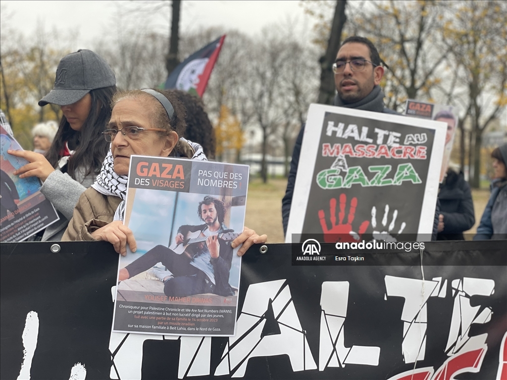 وقفة احتجاجية مؤيدة لفلسطين قرب وزارة الخارجية الفرنسية