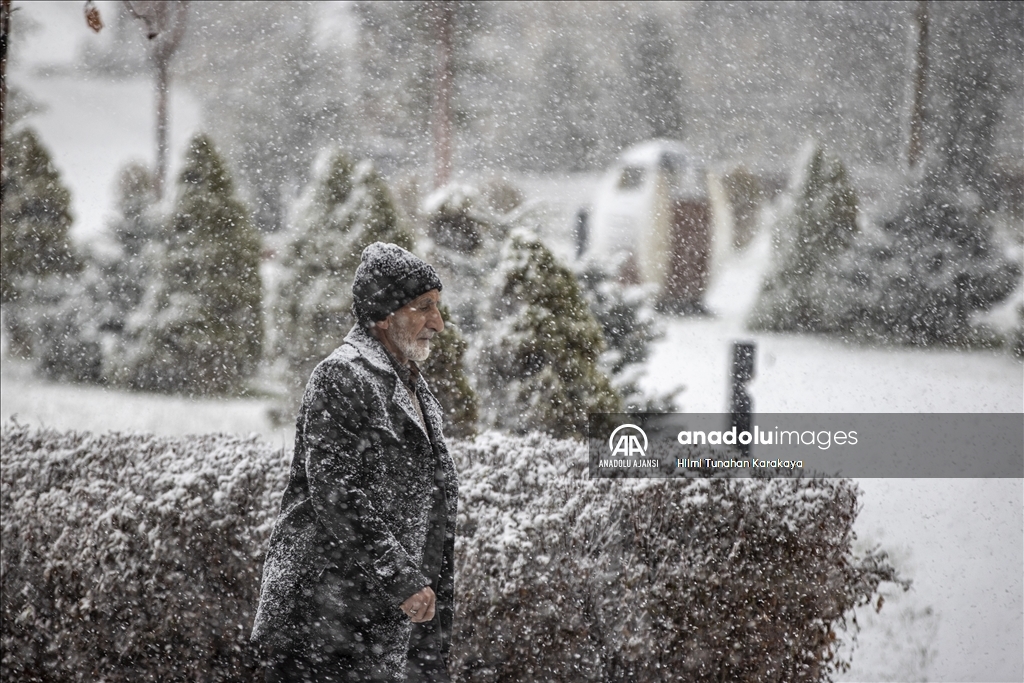 Erzurum'da kar etkili oluyor