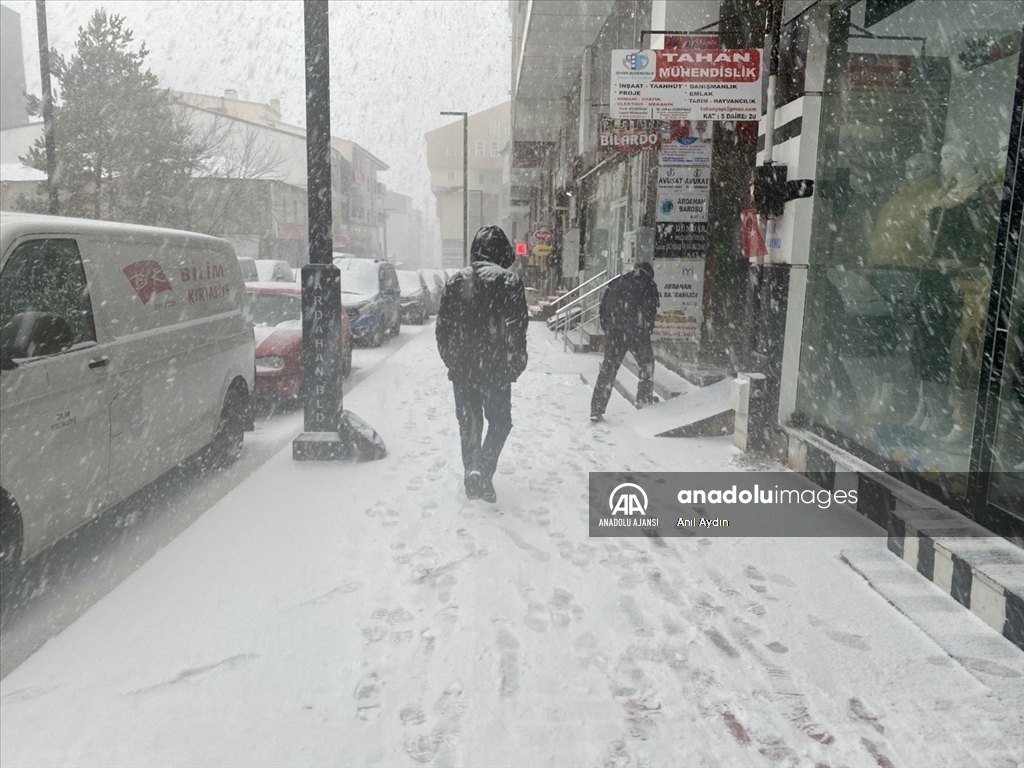 Ardahan'da kar yağışı etkili oluyor