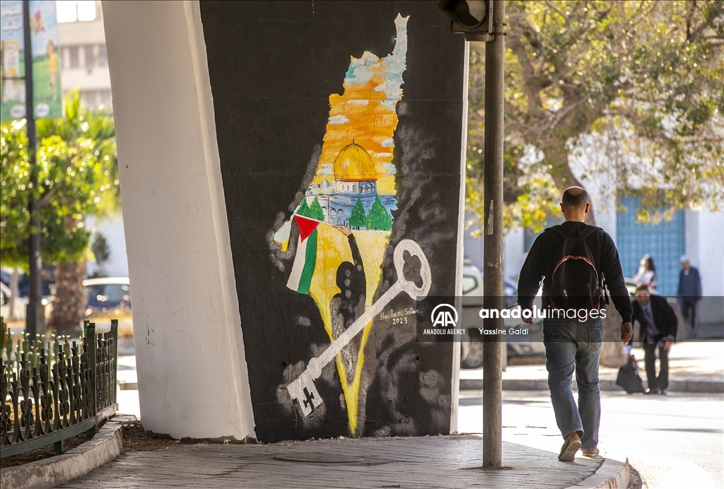 Tunisie : "Zahrouni", une fresque murale immortalise la résistance palestinienne (reportage)