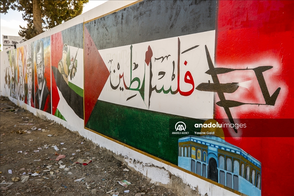 Tunisie : "Zahrouni", une fresque murale immortalise la résistance palestinienne (reportage)