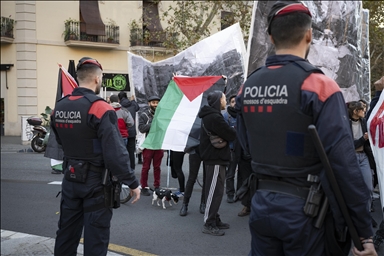 Manifestation pro-palestinienne au premier jour du 8ème Forum régional de l'Union pour la Méditerranée  