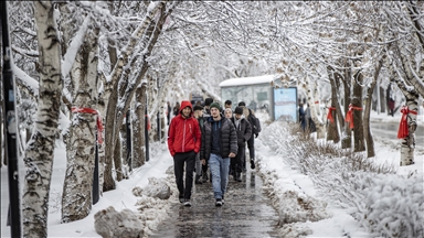 Erzurum'un Atatürk Üniversitesi Kampüsü'nde kış güzelliği