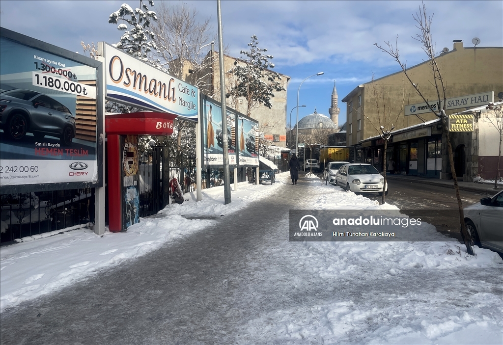 Erzurum'da soğuk hava etkili oluyor