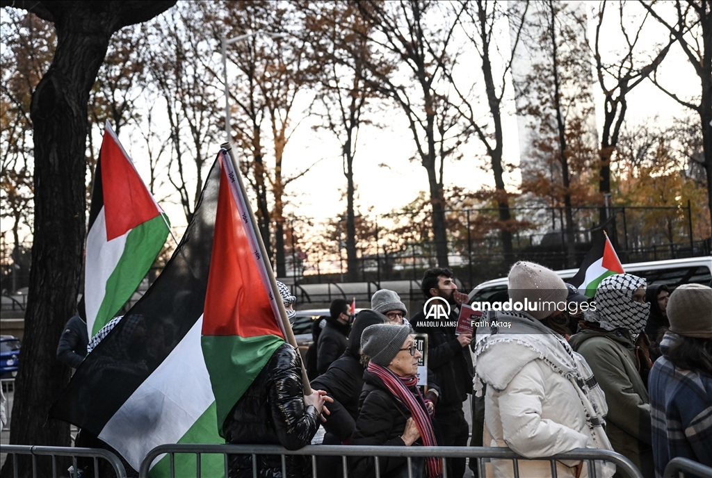 İsrail'in Gazze'ye yönelik saldırıları New York'ta protesto edildi