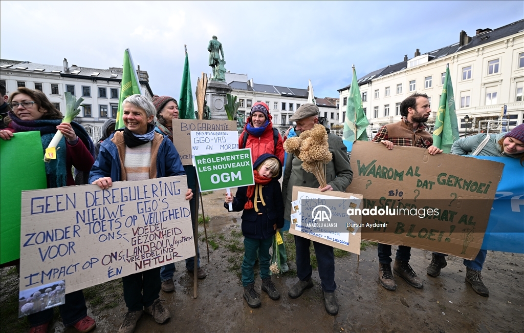 Belçikalı ve Hollandalı çiftçiler,  GDO tasarısını protesto etti