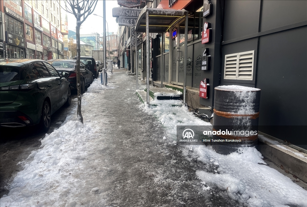 Erzurum'da soğuk hava etkili oluyor