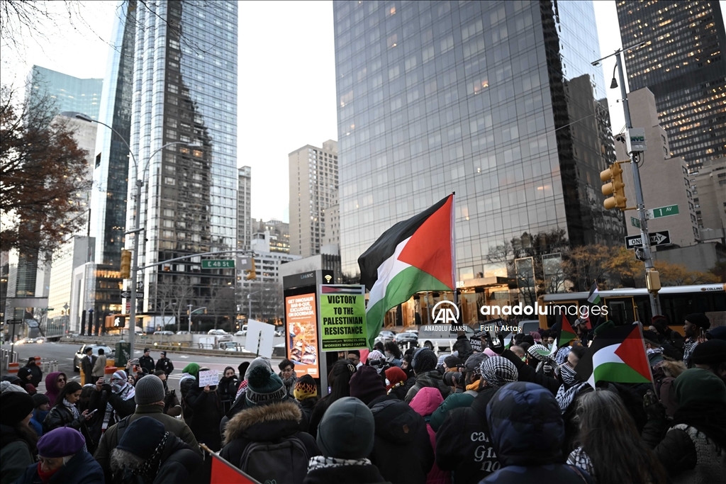 İsrail'in Gazze'ye yönelik saldırıları New York'ta protesto edildi