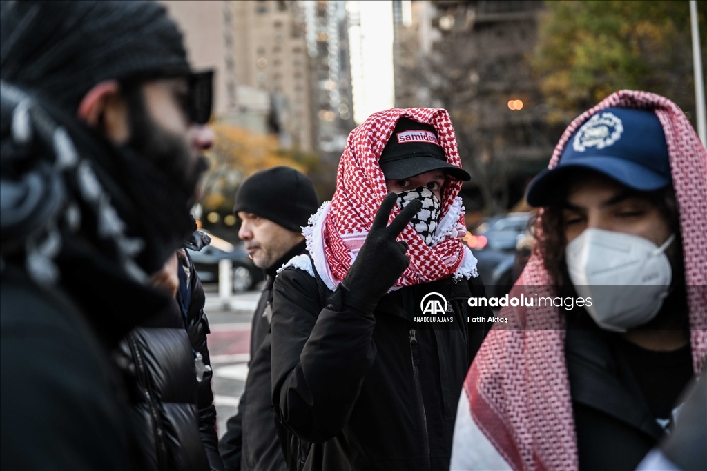İsrail'in Gazze'ye yönelik saldırıları New York'ta protesto edildi
