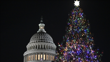 Amerikan Kongre Binası bahçesindeki dev yılbaşı ağacı ışıklandırıldı