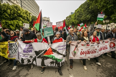 مئات التونسيين يتظاهرون دعما لـ"المقاومة الفلسطينية"