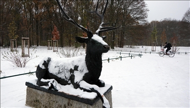 Berlin'de kar yağışı