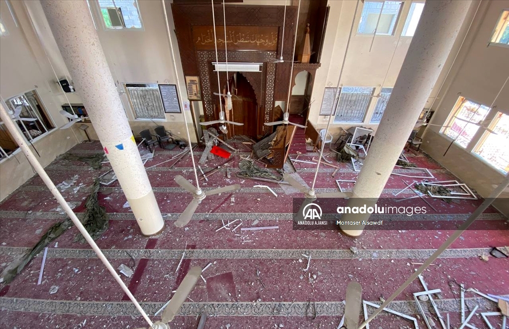 İHH'nın Gazze'de inşa ettirdiği Onbaşı Hasan Camii İsrail saldırılarında yıkıldı