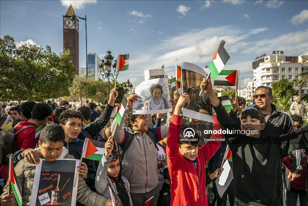 Pro-Palestinian demonstration in Tunis