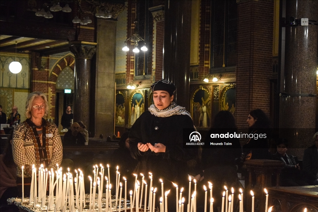 Представители разных религий собрались в церкви в Амстердаме в поддержку Газы