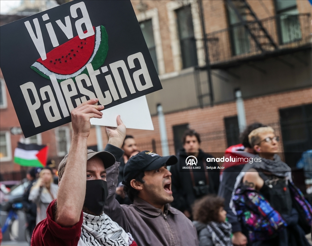 New York'ta Filistin'e destek gösterisi