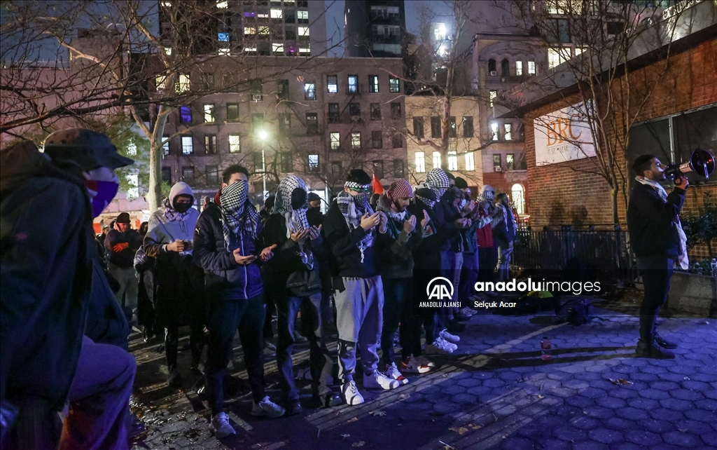 New York'ta Filistin'e destek gösterisi