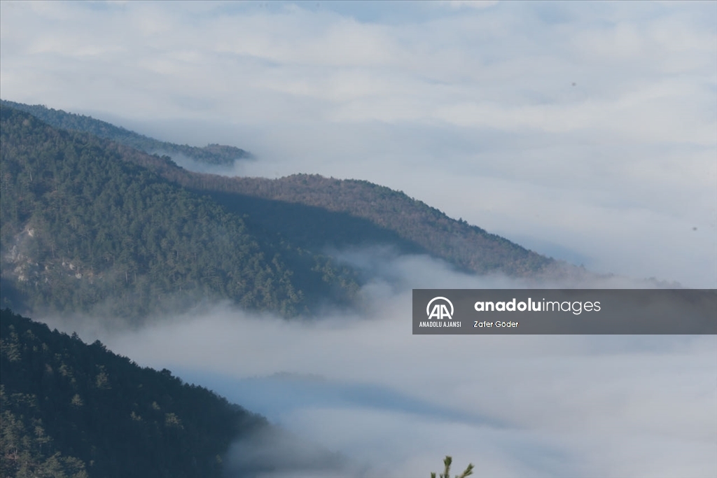 Bolu Dağı'nda sis etkili oldu