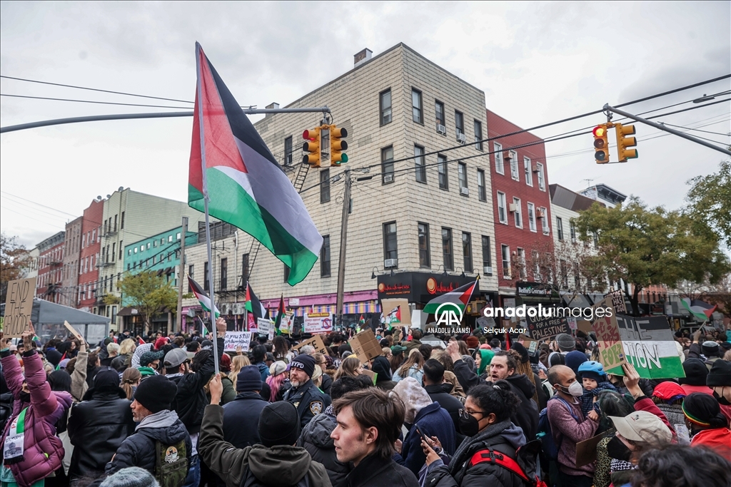 New York'ta Filistin'e destek gösterisi