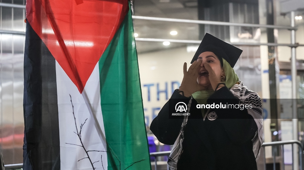 Students protest outside of CUNY Chancellor's office in New York 10