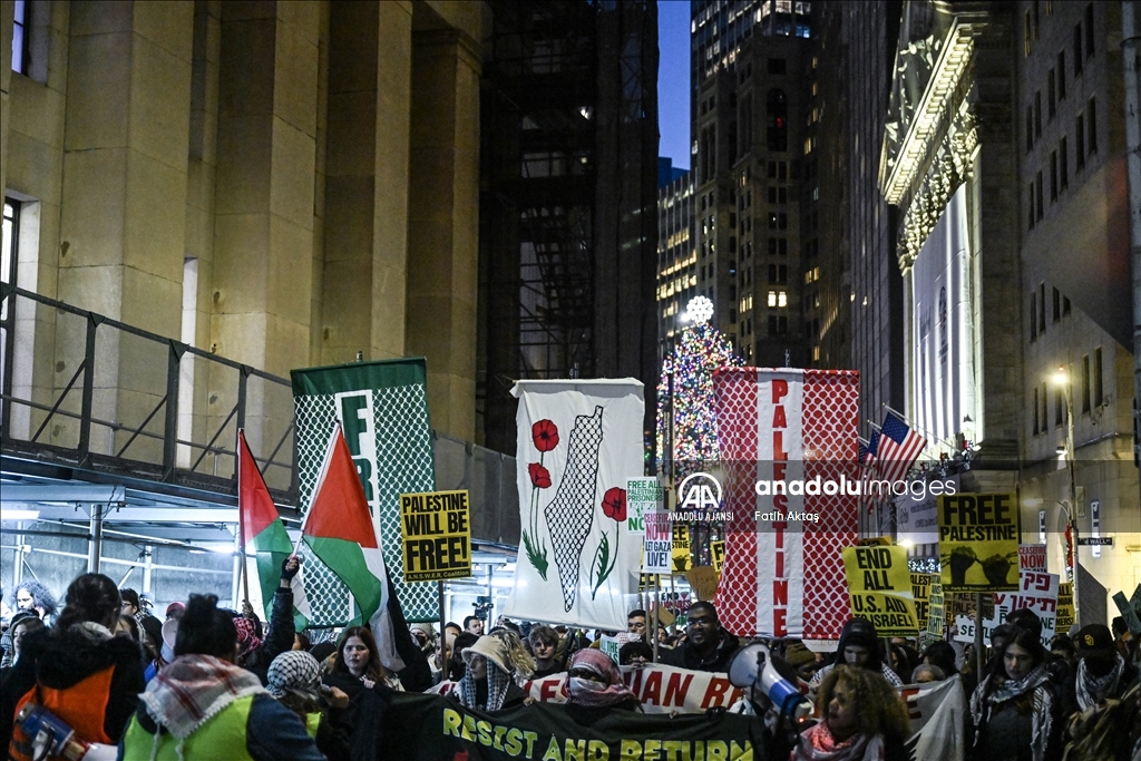 New York'ta Filistin'e destek gösterisi düzenlendi