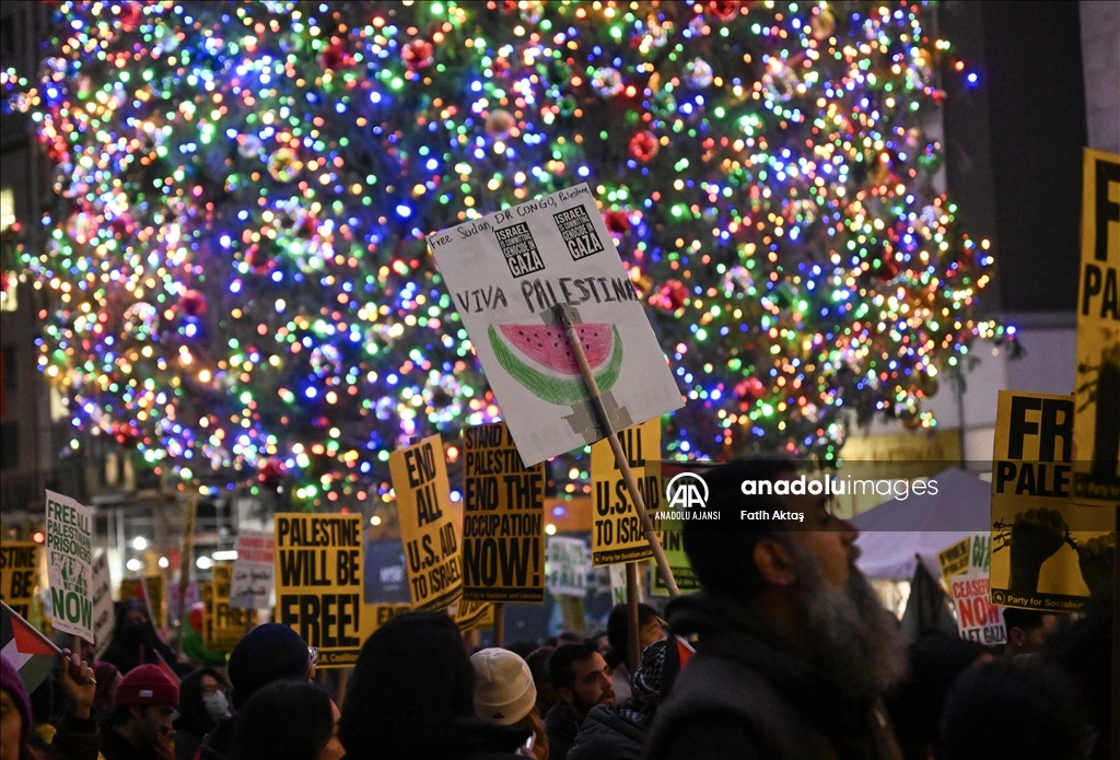 New York'ta Filistin'e destek gösterisi düzenlendi