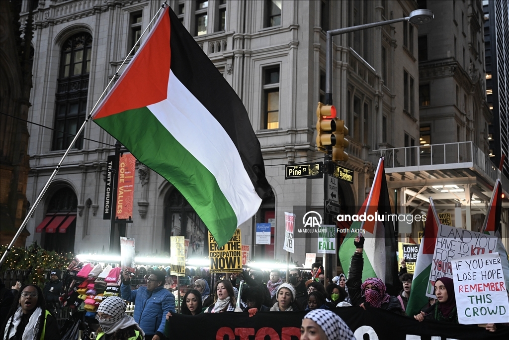 New York'ta Filistin'e destek gösterisi düzenlendi